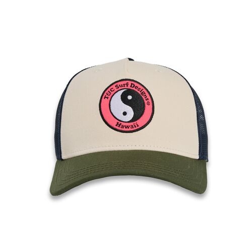 Gorra T&C Trucker Multicolor Military Green Dark Navy Natural Pink Logo