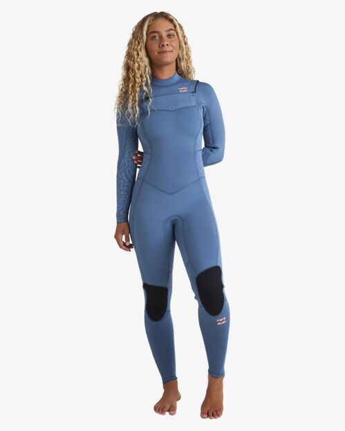 Neopreno Niño Billabong Synergy Natural Chest Zip Full 4/3mm Teal Blue