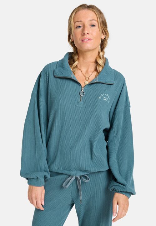 Jersey Billabong Coffe Time Quarter Zip Slate Blue M