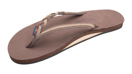 Cholas Piel Mujer Rainbow Tira Trenzada Expresso/Sierra Brown