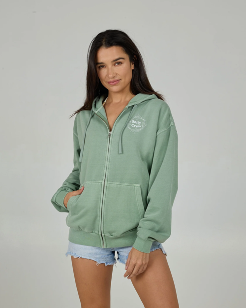 Sudadera con Cremallera Mujer Salty Crew Respect Sage XS