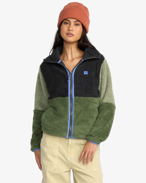 Fleece Billabong Switchback Full Zip Black/Green XL