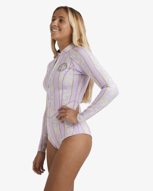 Neopreno Mujer Billabong Salty Dayz Natural Light Chest Zip LS 1mm Violet Ice 12