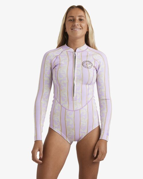 Neopreno Mujer Billabong Salty Dayz Natural Light Chest Zip LS 1mm Violet Ice