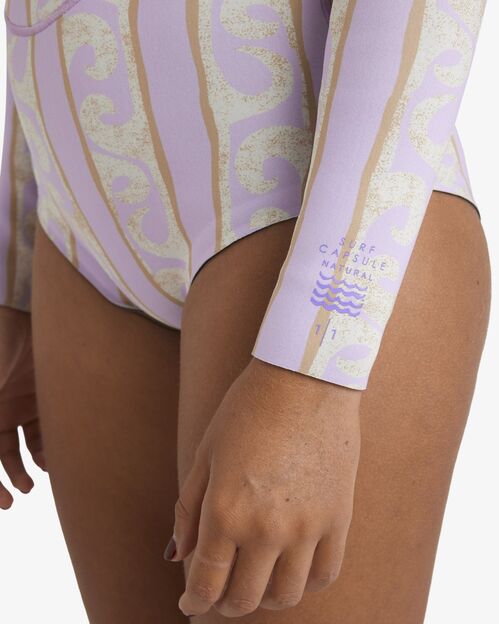 Neopreno Mujer Billabong Salty Dayz Natural Light Chest Zip LS 1mm Violet Ice 12