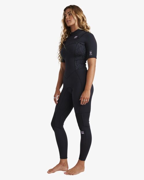 Neopreno Mujer Billabong Synergy Natural Chest Zip SS 2mm Black Fade 12