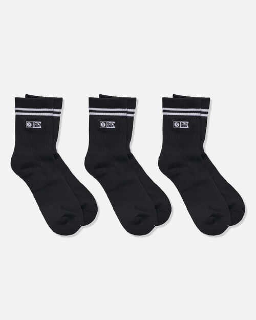 Pack de 3 Calcetines Salty Crew Stripe Alpha Black