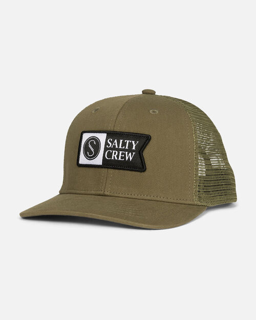 Gorra Trucker Niño Salty Crew Pinnacle Retro Oil Green