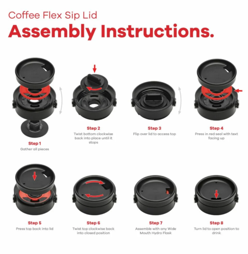 Tapa Ancha de Café Hydroflask Black