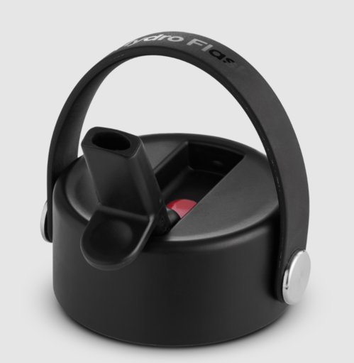 Tapa Ancha con Pajita Hydroflask Black