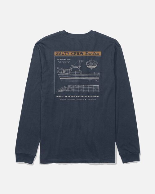 Camiseta Manga Larga Salty Crew Boat Shop Navy S