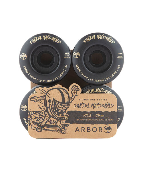 Ruedas Longboard Arbor Vice Daniel McDonald 69mm 78a Black