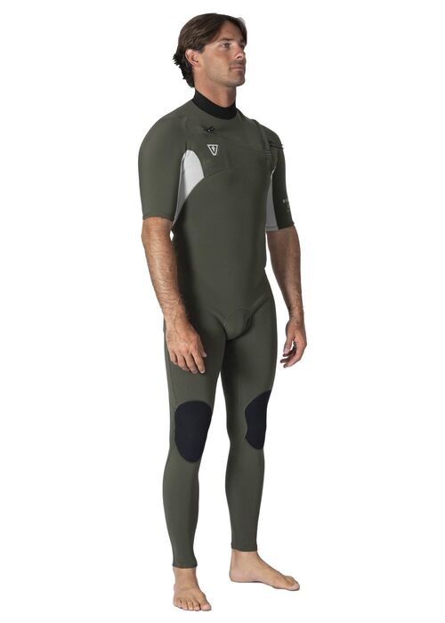 Neopreno Manga Corta Vissla Natural Seas 2mm Chest Zip Army M