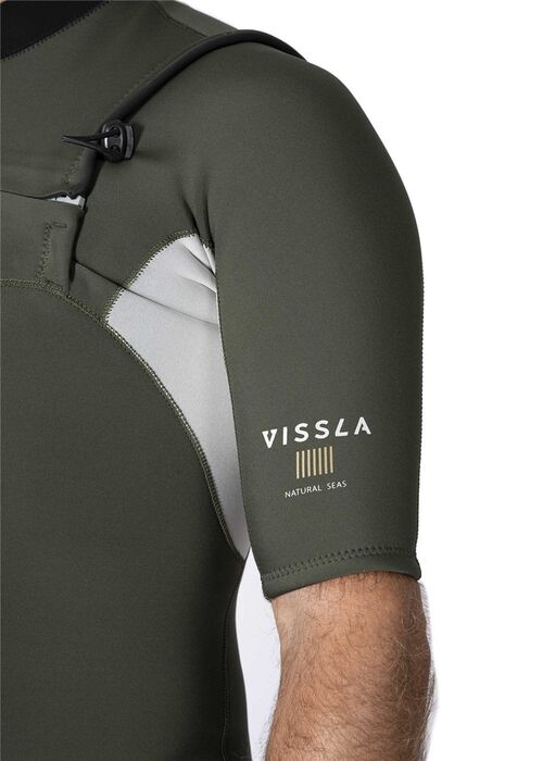 Neopreno Manga Corta Vissla Natural Seas 2mm Chest Zip Army M