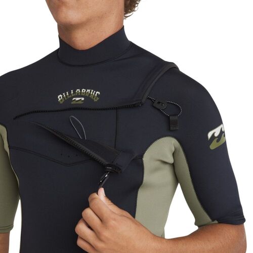 Neopreno Billabong Absolute Natural Shorty Chest Zip 2mm Military Green XL