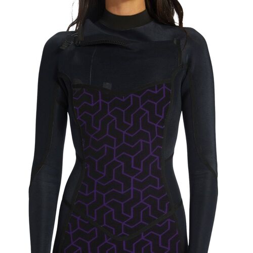 Neopreno Mujer Billabong Synergy Natural Chest Zip Full 4/3mm Wild Black 4