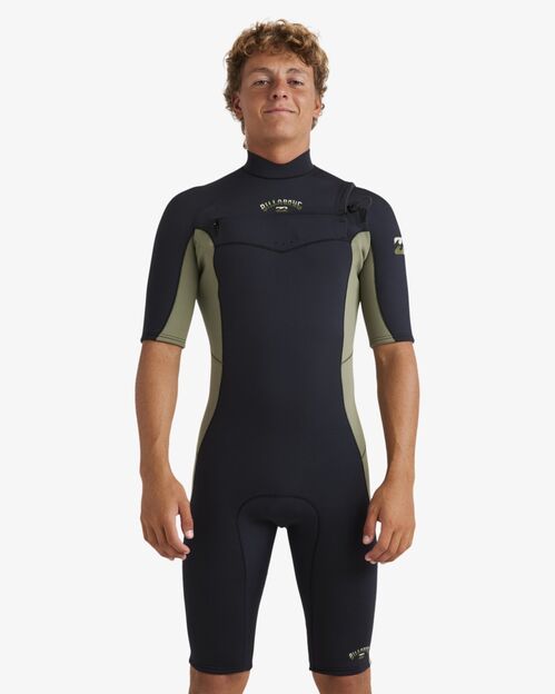 Neopreno Billabong Absolute Natural Shorty Chest Zip 2mm Military Green