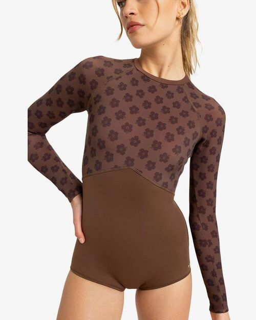 Neopreno Mujer Roxy Pro Wave Back Zip LS Brown