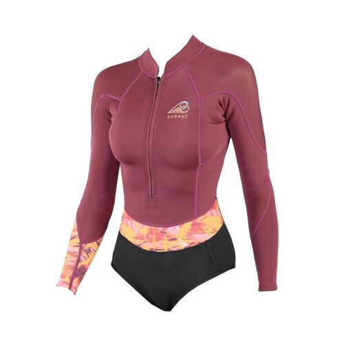 Neopreno Mujer Soöruz Divine Chest Zip Shorty 1mm Wine